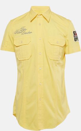 Dsquared2 Yellow Applique Cotton Short Sleeve Shirt