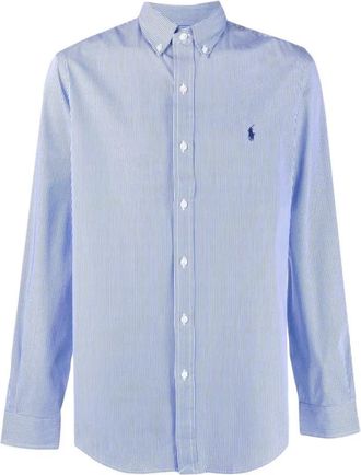 Polo Ralph Lauren Stretch Katoenen Formeel Overhemd - Heren - Zakelijke Overhemden - Blauw - S - Katoen - Overhemden