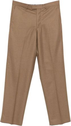 Emporio Armani Broeken, Heren, Bruin, M, Nylon, Bruine Zijde & Nylon Broek