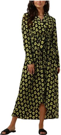 Colourful rebel Grote Bloem Maxi Jurk - Dames - Casual kleedjes - Veelkleurig - S - Denim - Kleedjes