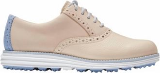 Cole Haan Womens Original Short Wing Golf Sneaker In Ch Bleached Tan/vista Blue/optic White