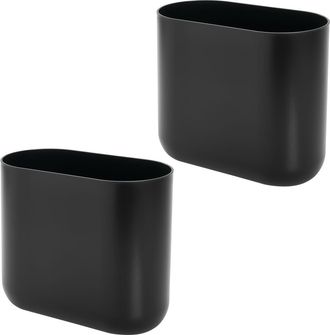 iDesign Small Plastic 1.9 Gallon / 7 L Oval Bathroom Trash Can, 2-Pack, Black at Nordstrom