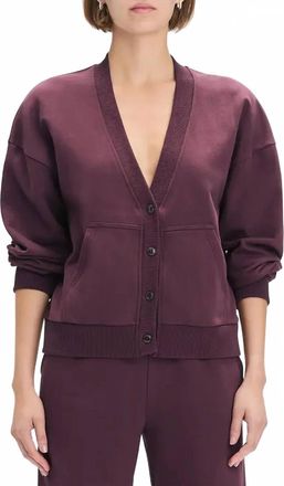 Favorite Daughter Cutesy Crop Cardigan In Burgundy Dahlia