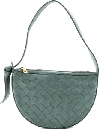Bottega Veneta Borsa a spalla Sunrise mini con design Intrecciato - Verde
