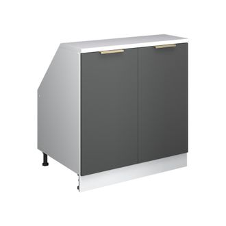 Vicco Armario De Cocina Para Techo Inclinado R-line, Antracita-oro, 80 Cm Con 2 Puertas, 60 Cm De Profundidad, Vicco