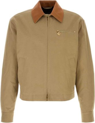 Versace Blouson Katoenen Canvas - Heren - Zomerjassen - Beige - XL - Katoen - Jassen