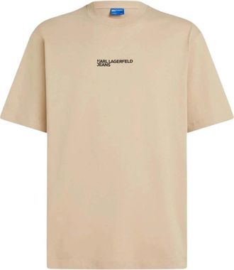 Karl Lagerfeld KLJ Reg Back Frame Tee - Heren - T-shirts - Beige - L - Katoen - Tops