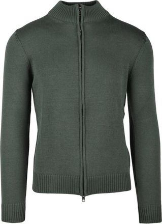 LUIGI BORRELLI NAPOLI cardigan - Heren - Vesten - Groen - M - Wol - Truien & Vesten