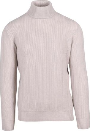 Eleventy Maglione Collo Alto - Heren - Coltruien - Beige - M - Kasjmier - Truien & Vesten