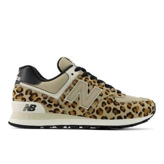New Balance Womens 574 in Brown/Beige/Black Textile, size 3.5 Narrow