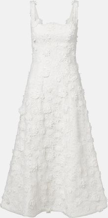 LEO LIN Embroidered lace midi dress