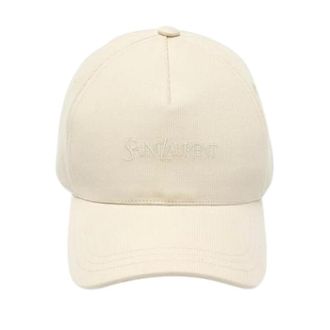 Saint Laurent Vintage, unisex, Beige, ONE Size, Pre-owned Stoffen Hoed