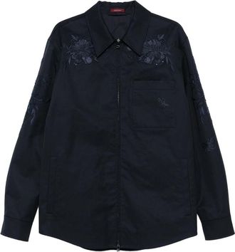 Gucci Floral-embroidered Zip-up Jacket