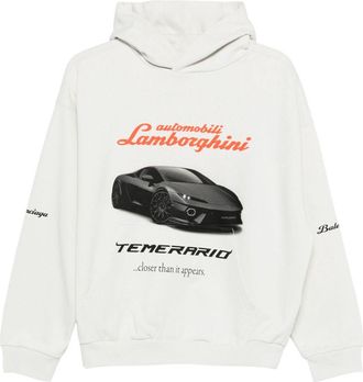 Balenciaga X Automobili Lamborghini Graphic-Print Hoodie - Mens - Cotton