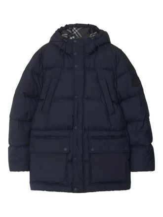 Burberry hooded puffer jacket - men - Polyester - S - Blue