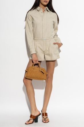 Jacquemus Shirt With Embroidered Logo, Womens, Beige