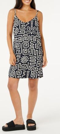 Rip Curl Sunset Luau Linen Blend Sundress in Black/Off White at Nordstrom, Size Xx-Small