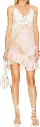 Free People Adella Slip Dress In Soft Plaid Combo