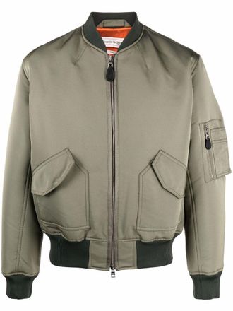Alexander McQueen Bomberjack met logoprint - Groen