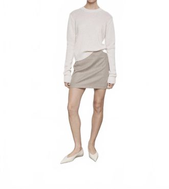 Enza Costa Wool Suiting Mini Skirt In Light Grey Melange