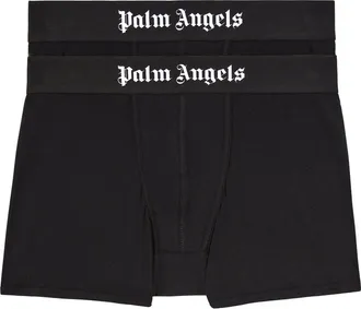 Palm Angels Twee boxershorts met logo - Zwart