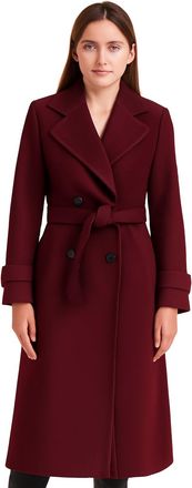 Generic Womens Coats Winter Single Breasted Wool Blend Jacket Causal Lapel Collar Belted Button Elegant Coat Windbreaker Jacket Ladies Long Sleeve Tops Mid-Le