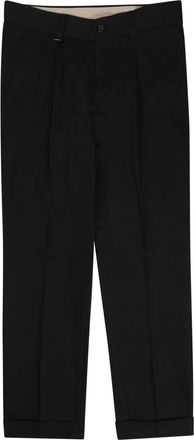 Paolo Pecora Classic Tailored Black Trousers with Straight Cut and Flap Pockets