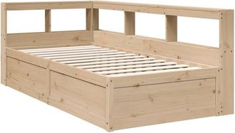 vidaXL Cama con estantería sin colchón madera maciza de pino 90x190 cm Vidaxl