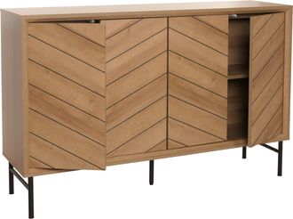 Hhg Hhg - Aparador 388, Armario C&oacute;moda Aparador Alto, 94x151x40cm, Natural