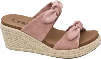 Corkys Footwear Womens Tie The Knot Wedges In Blush