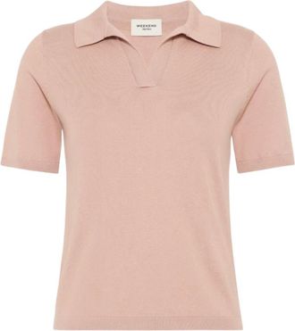 Max Mara Roncolo Zijden Poloshirt - Dames - Polos - Roze - XL - Katoen - Tops