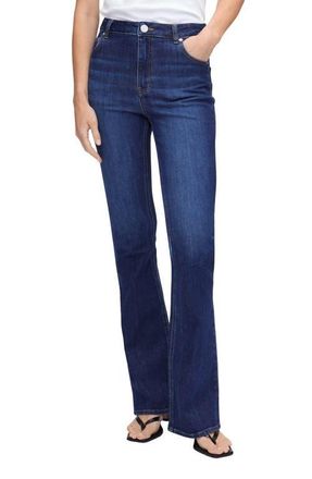 Aligne Slim Flare Organic Cotton Jeans in Ocean Blue at Nordstrom, Size 28