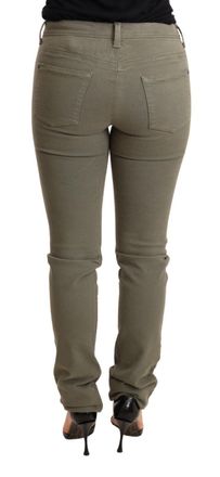 Ermanno Scervino Womens Green Low Waist Skinny Slim Trouser Cotton Jeans