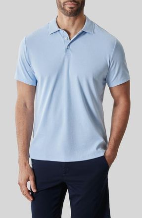 Robert Barakett Rib Collar Polo in Light Blue at Nordstrom, Size Xx-Large