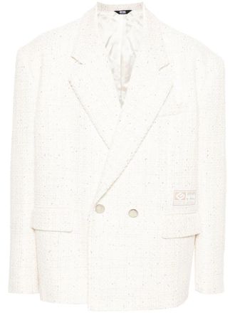 GCDS Tweed blazer verfraaid met pailletten - Beige