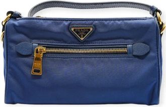 Prada Pre-owned Nylon prada-bags - Dames - Vintage Handtas - Blauw - ONE Size - Nylon - Vintage