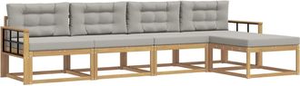 vidaXL Conjunto De Sof&aacute;s De Exterior 4 Uds. Blanco Y Gris Claro Vidaxl