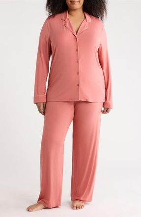 Nordstrom Moonlight Eco Knit Pajamas in Pink Cedar at Nordstrom, Size 1X