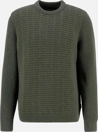 Barbour Mens Barbour Cleveland Crew Sweater GN74 Green - Tan - Size: 44