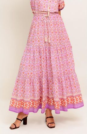 Flying Tomato Print Maxi Skirt in Lavender/Coral at Nordstrom Rack, Size Medium