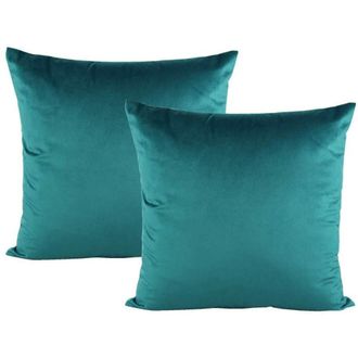 OEM Paquete De Dos Fundas De Coj&iacute;n Decorativas Con Ribete De Terciopelo, Fundas Cuadradas Suaves De Color Liso, Adecuadas Para Sof&aacute;s, Camas Y Oficinas, 45