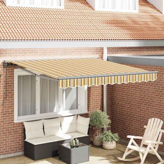 vidaXL Toldo Retr&aacute;ctil Manual Rayas Multicolor 300x250 Cm Tela Vidaxl