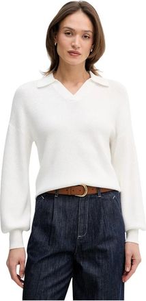 Marc Aurel V-hals Trui - Dames - V-hals truien - Wit - 2XL - Polyester - Truien & Vesten