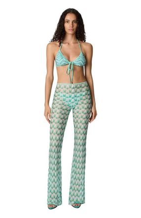 Missoni Flared Trousers In Floral-pattern Viscose in Green Multi at Nordstrom, Size 38 It