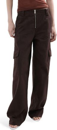 Mango Relaxed Cargo Jeans in Plum at Nordstrom, Size 10