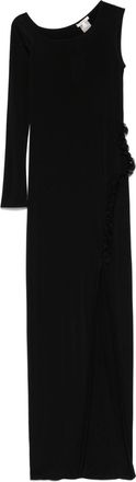 Nensi Dojaka Ruffle-Detail Maxi Dress - Womens - Elastane/Viscose/Polyester
