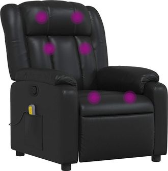 vidaXL Vidaxl - Sill&oacute;n De Masaje Reclinable Cuero Sint&eacute;tico Negro
