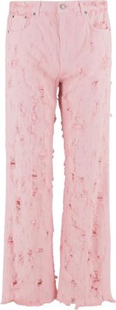 Haikure Bonnie Bull Destroy Katoenen Jeans - Dames - Loose Fit Jeans - Roze - W28 - Katoen - Jeans