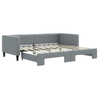 vidaXL Sof&aacute; Cama Nido Tela Gris Claro 100x200 Cm Vidaxl