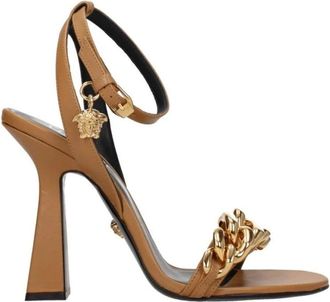 Versace High Heel Sandals, female, Brown, 6 UK, Brown Leather High Heel Sandals